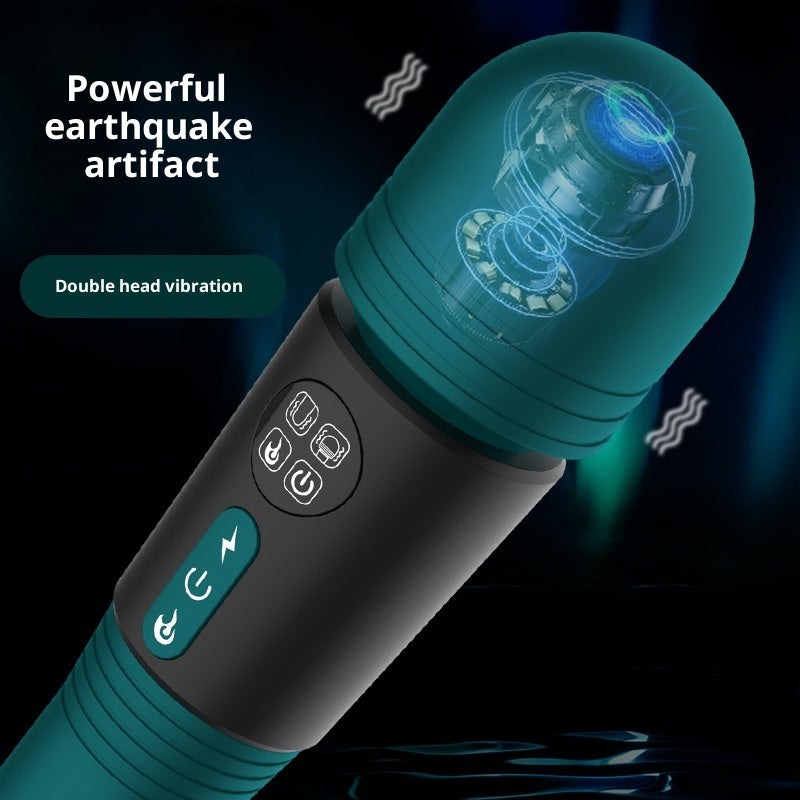 Rechargeable Double-Headed Vibrating Warming Wand for Adult Wellness