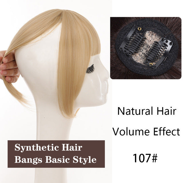3D Bangs Straight Replacement Hair Covering Wig Set - High-Temp Fiber