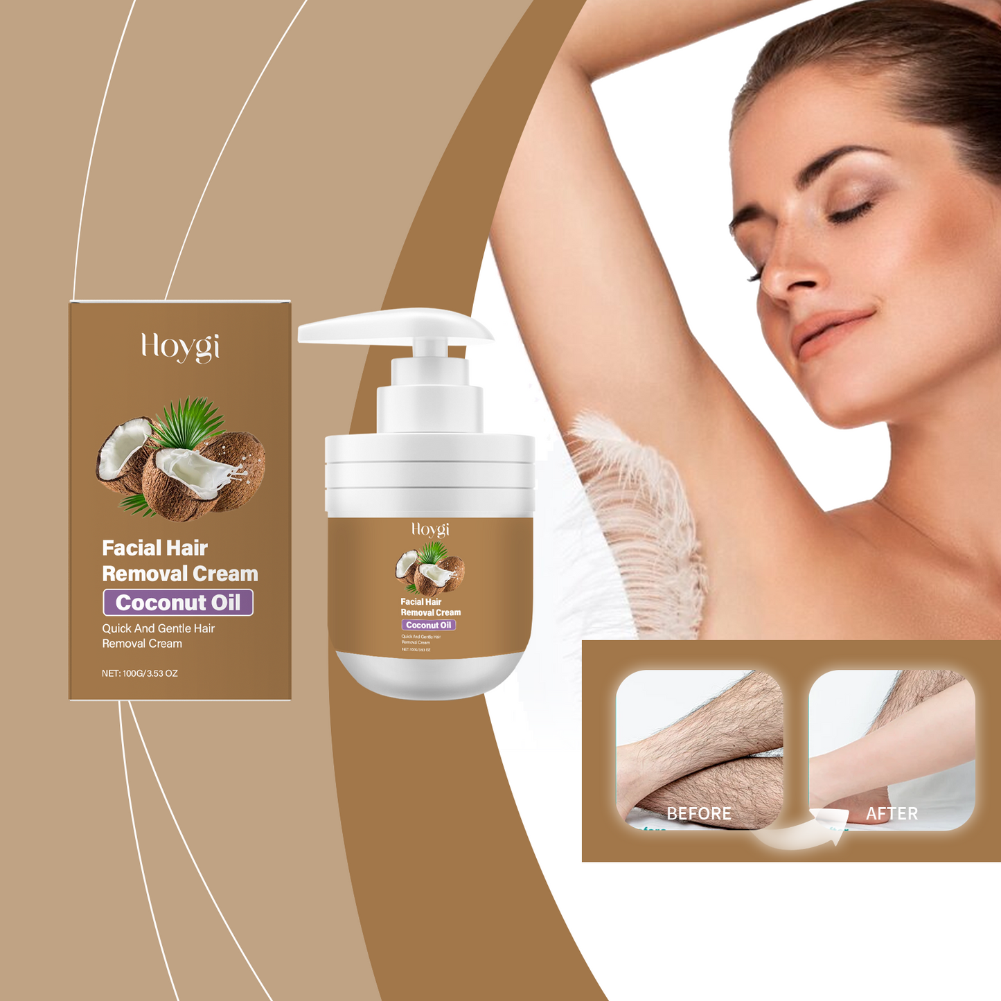 Coconut Gentle Facial Hair Removal Cream - 100g