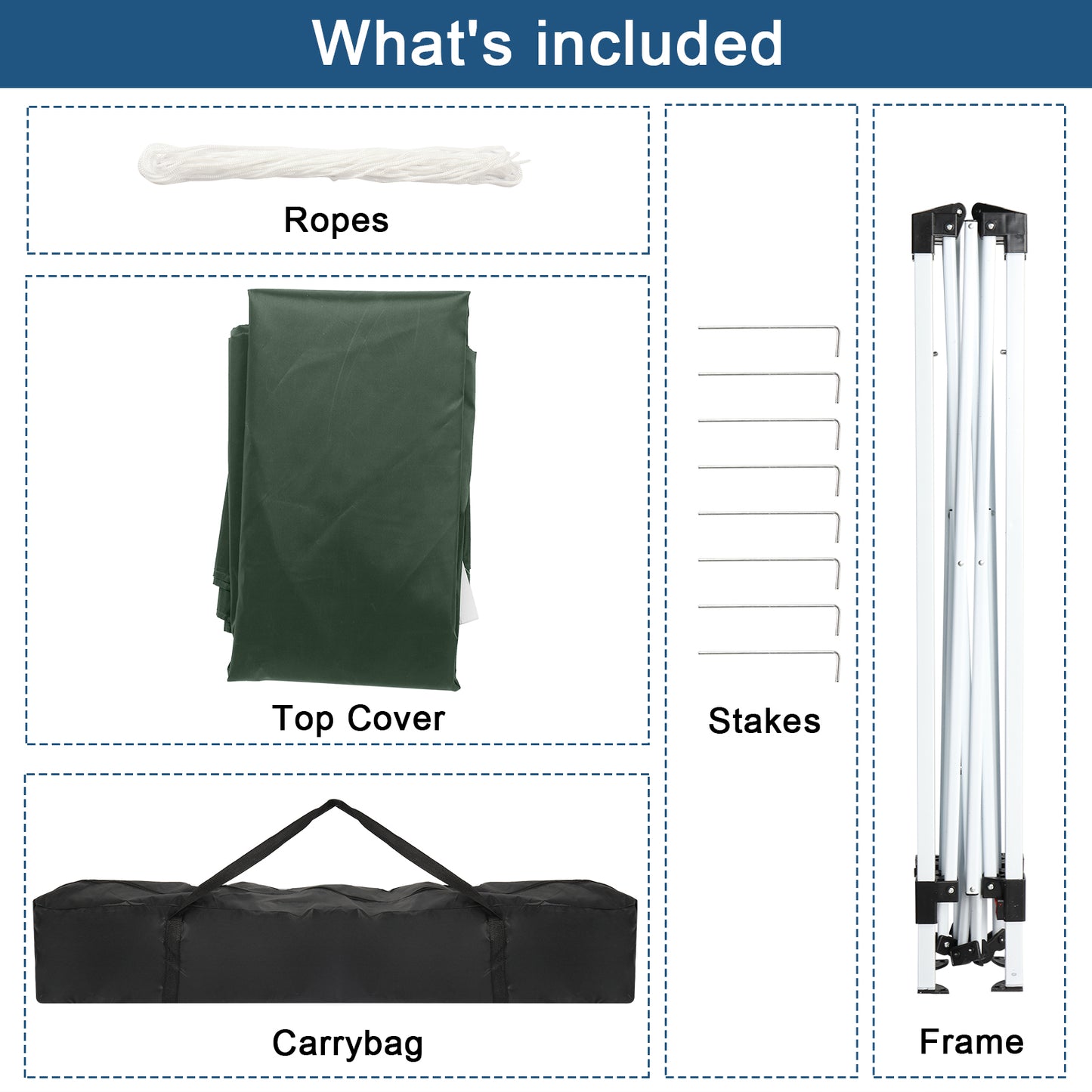 Green Waterproof Folding Tent - 2x2m for Outdoor Events