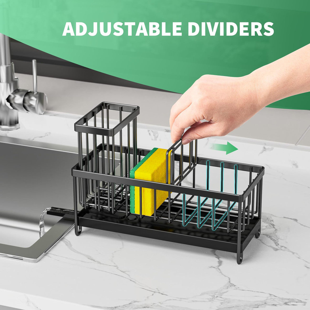Kitchen Sink Rack Sponge Holder Soap Dish Drain Storage Organizer