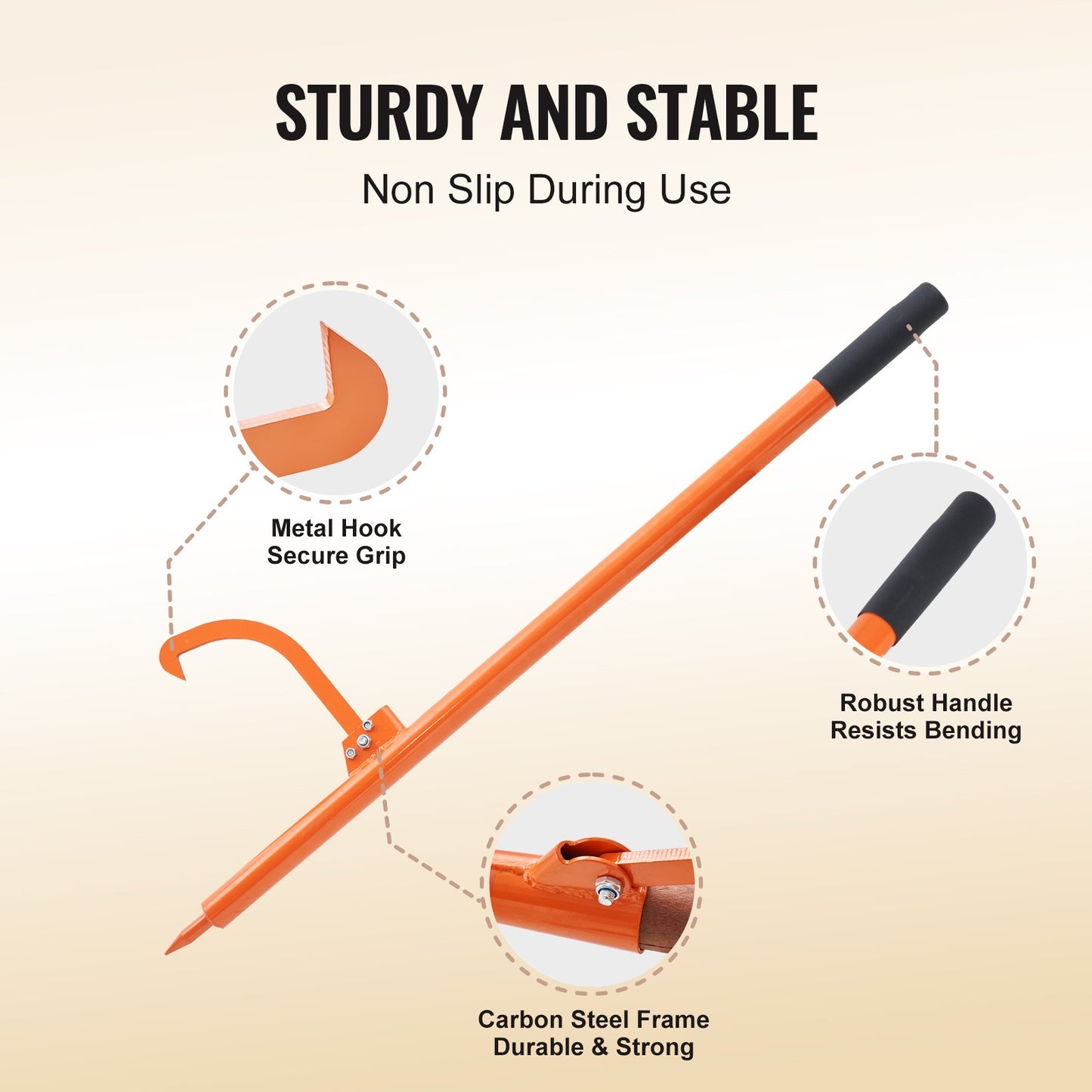 Log Peavy Log Lifter with Metal Handle - Fits Logs Up to 19 Inch Opening