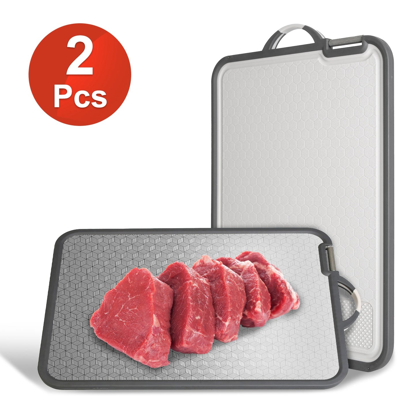 2-Piece Double-Sided Stainless Steel Cutting Board Set