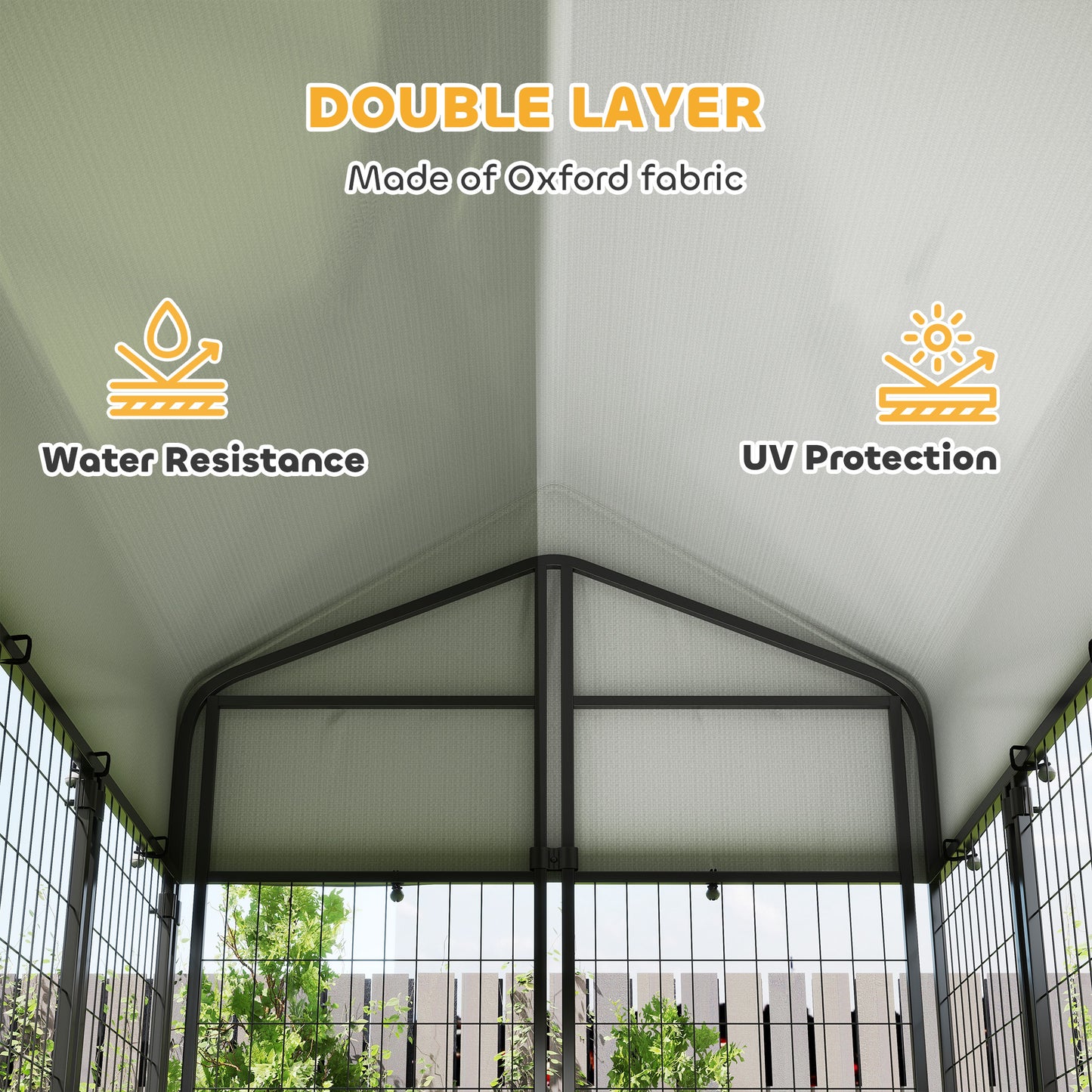 Heavy Duty Outdoor Dog Kennel with Roof, 6x4x6 Enclosure, Escape-proof Lock