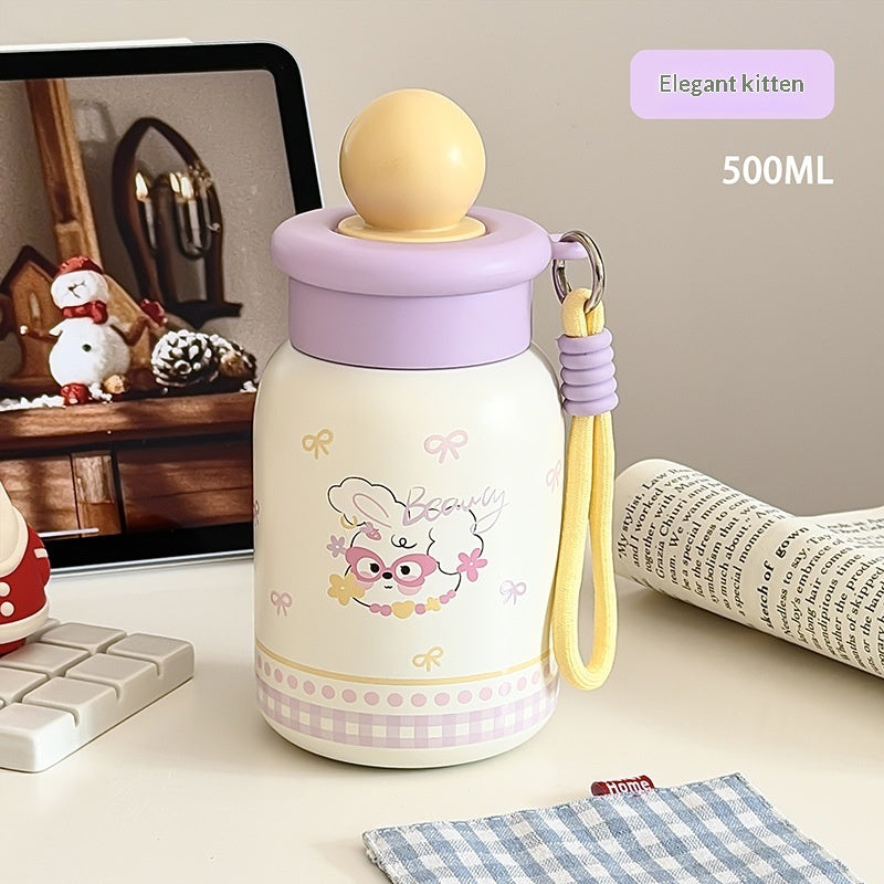 Children's Insulated Stainless Steel Drink Cup with Handle - 500ML, Color Variants