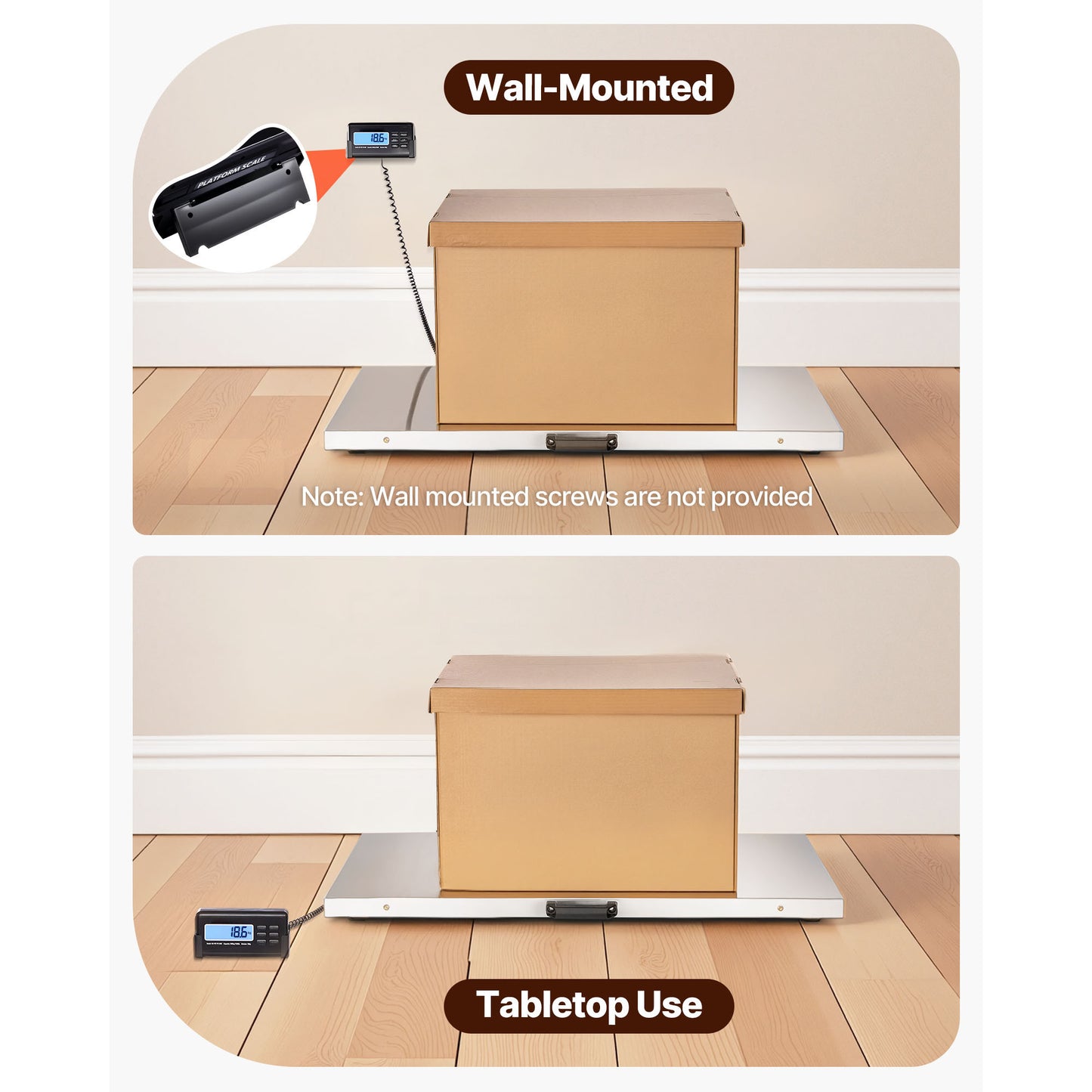 Digital Postal Scale 1100 Lb Capacity with Hold & Tare LCD Display for Packages & Luggage