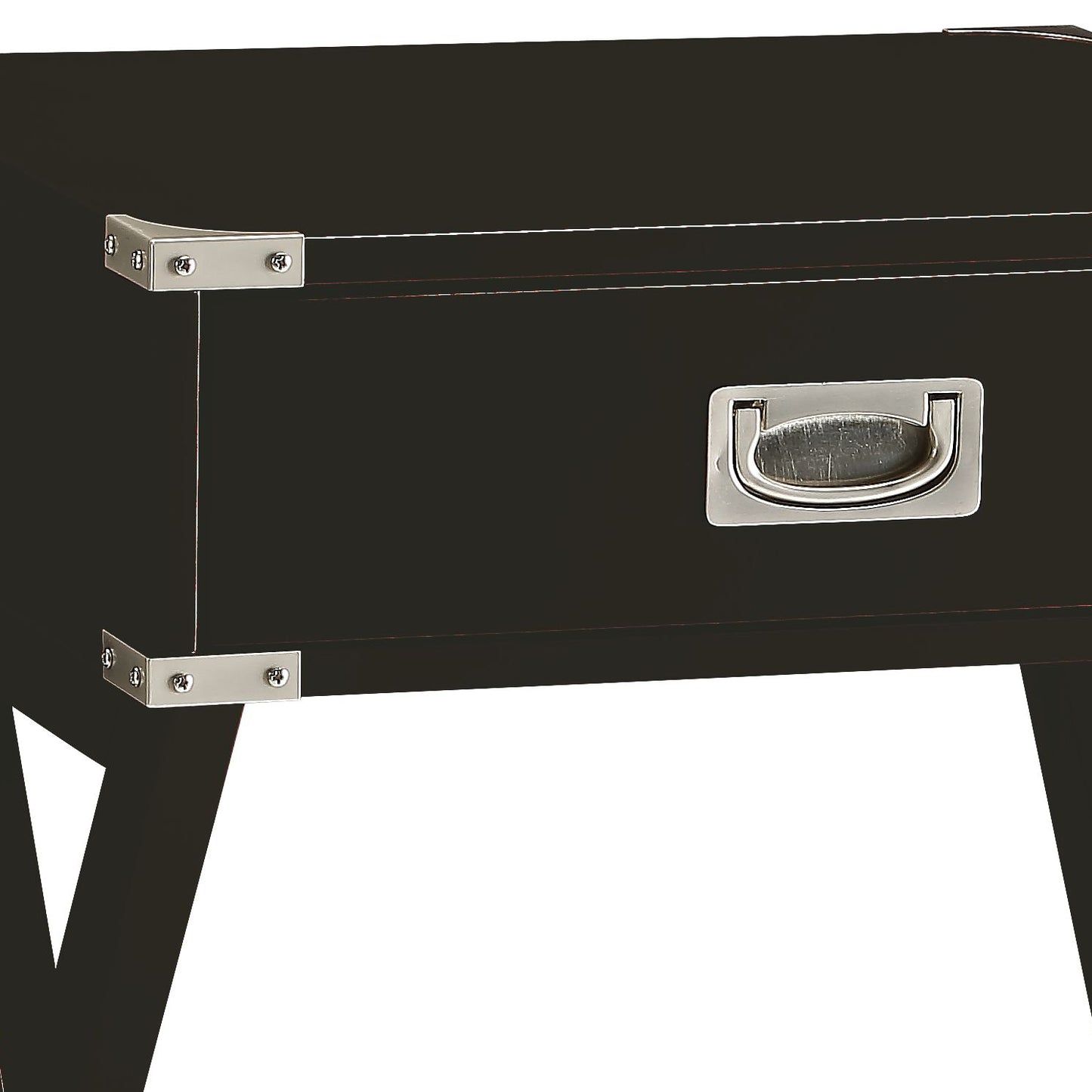 Babs Black Finish Accent Table with Drawer - Compact Design