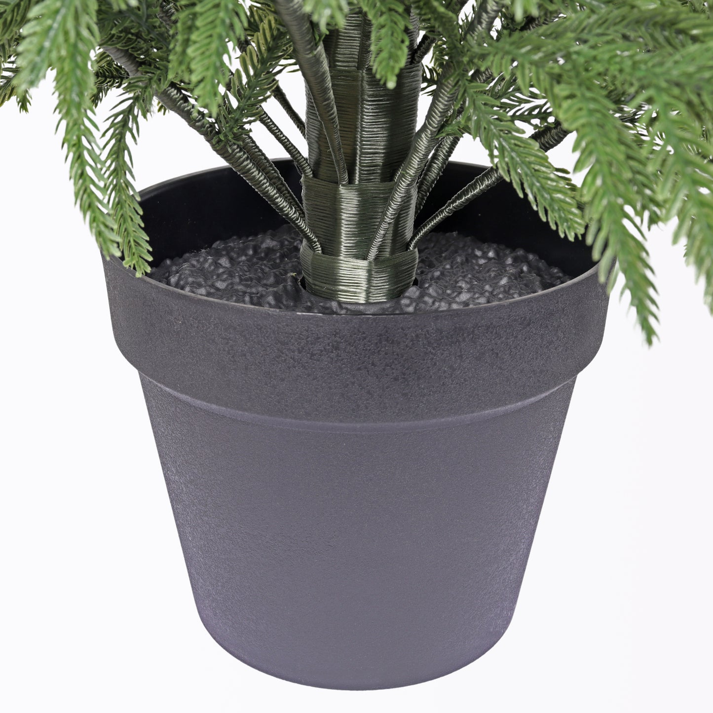 5' Real Touch Artificial Pine Tree in Black Pot - Green Leaves