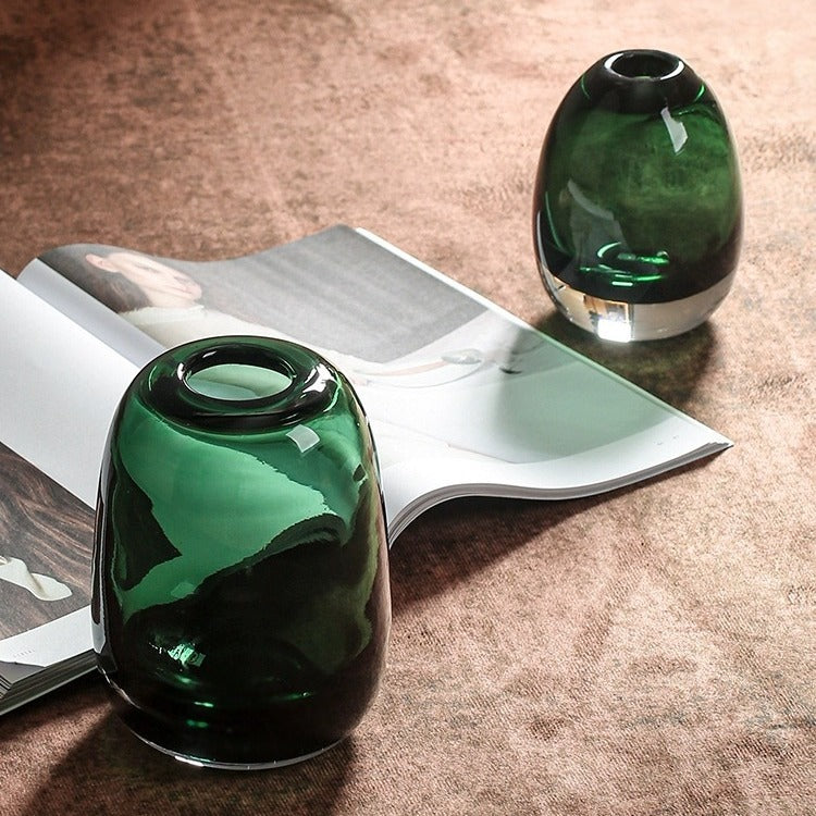 Round Glass Vase Decorative Ornament for Home & Garden