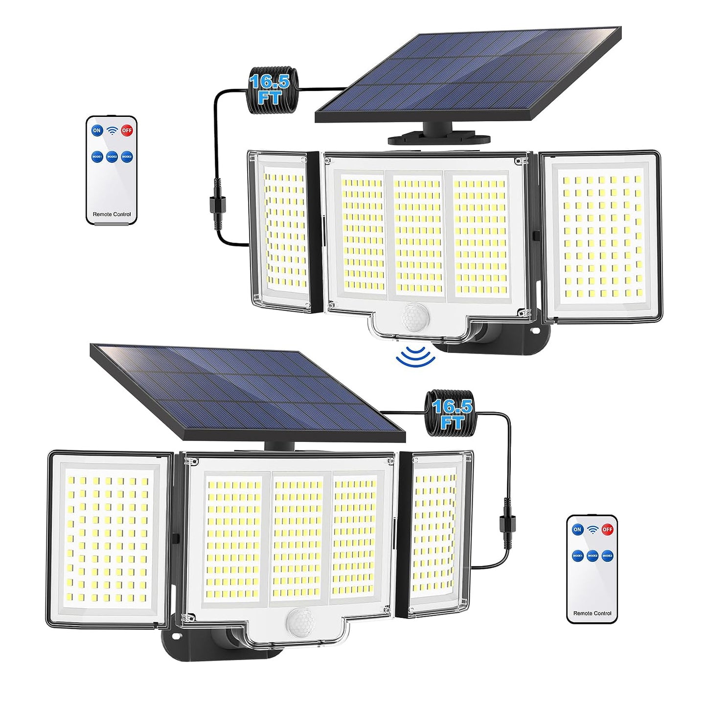 Outdoor Solar Motion Lights 348 LED Waterproof Security Floodlights with Remote