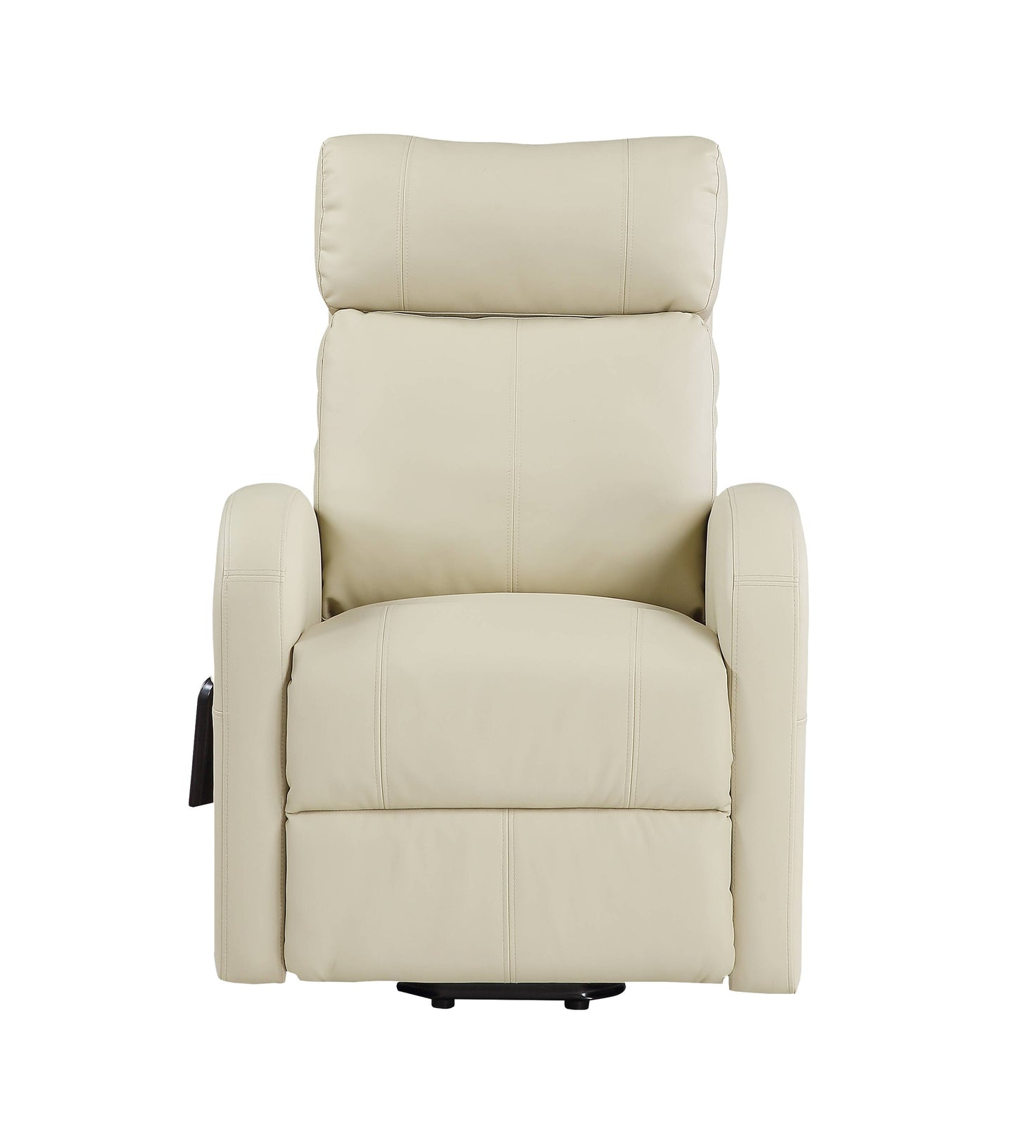 Beige Synthetic Leather Power Lift Recliner Chair