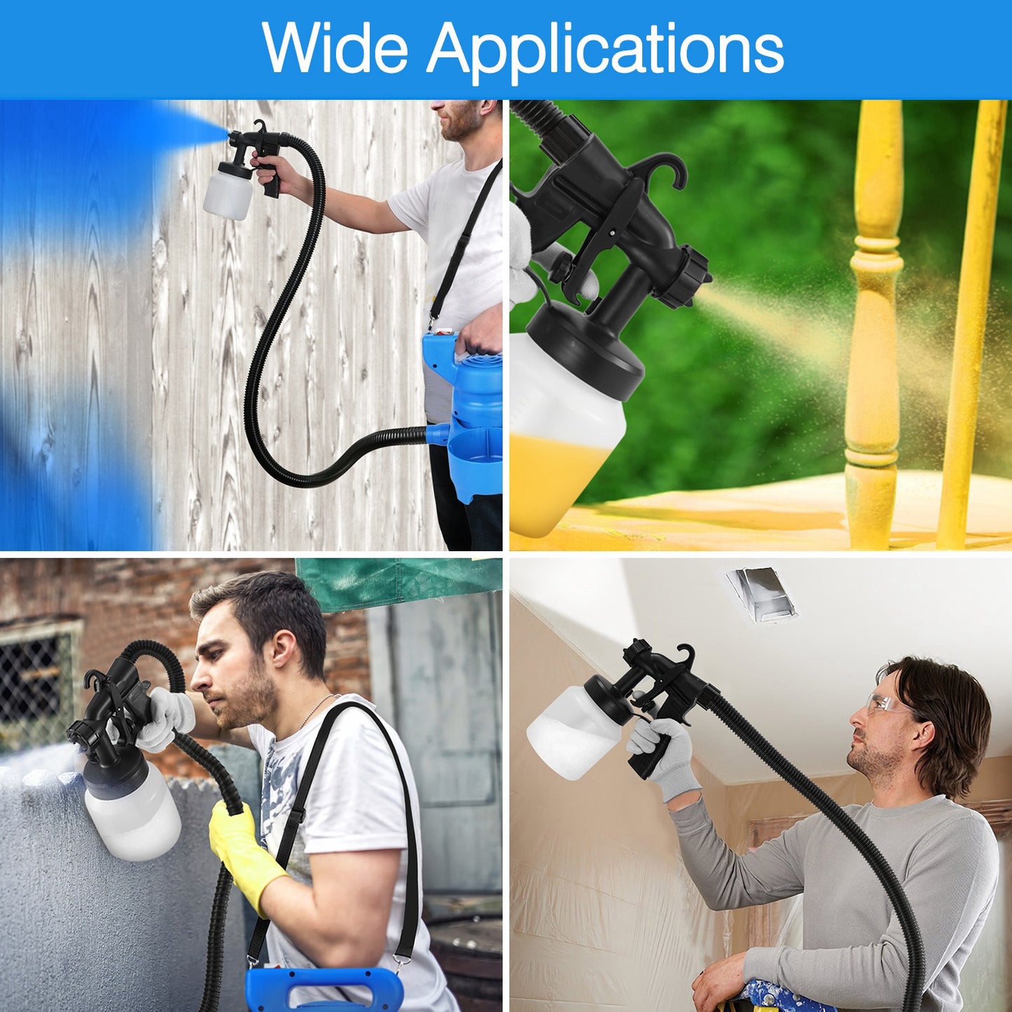 800ML Paint Sprayer with HVLP System for Interior and Exterior Painting