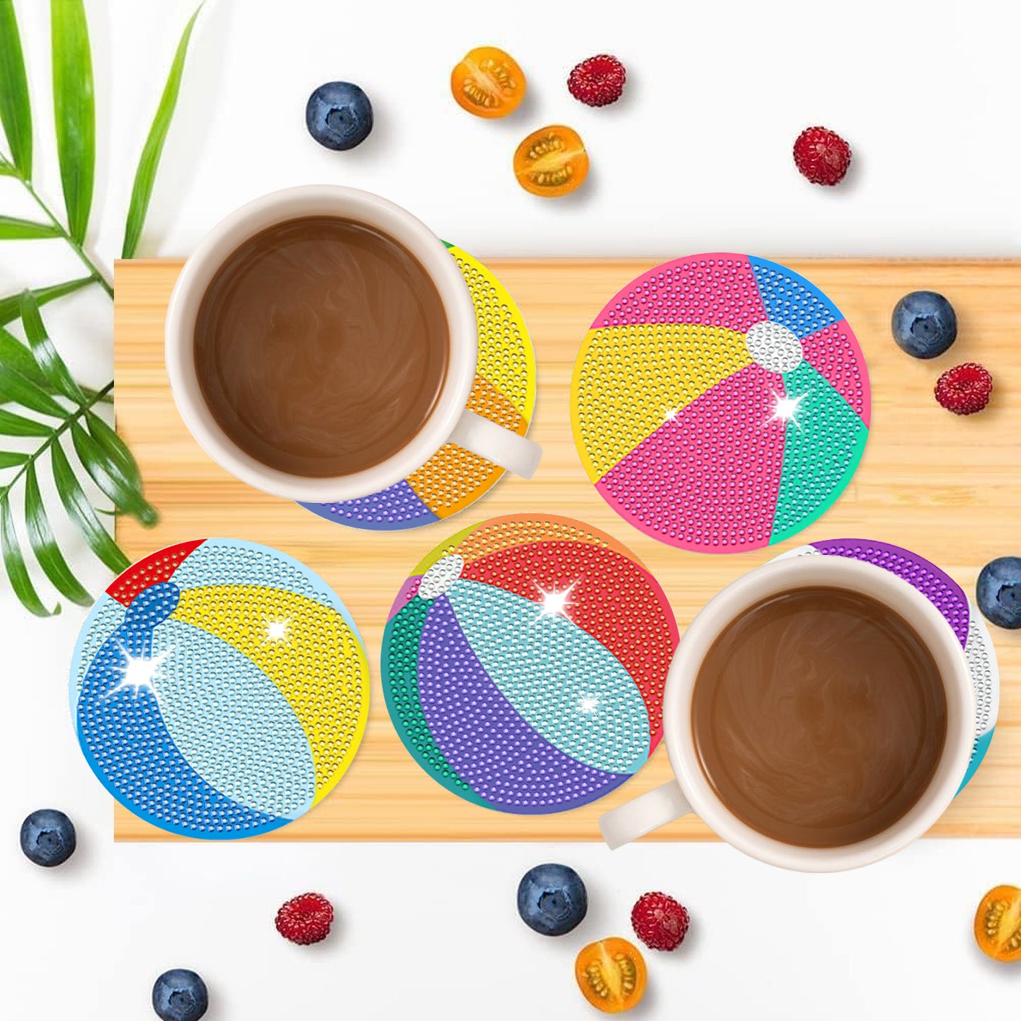6-Pack Multi-Color Diamond Art Coasters - Acrylic