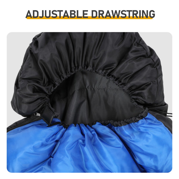 Lightweight Heated Sleeping Bag with USB Heating Pads - Blue