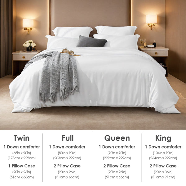 Oversized Microfiber Duvet Cover Set - White & Pink