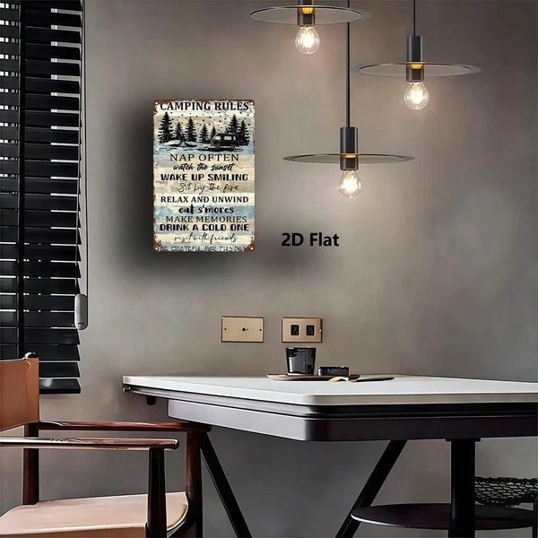 Metal Tin Wall Decoration - 20cm x 20cm Art Sign