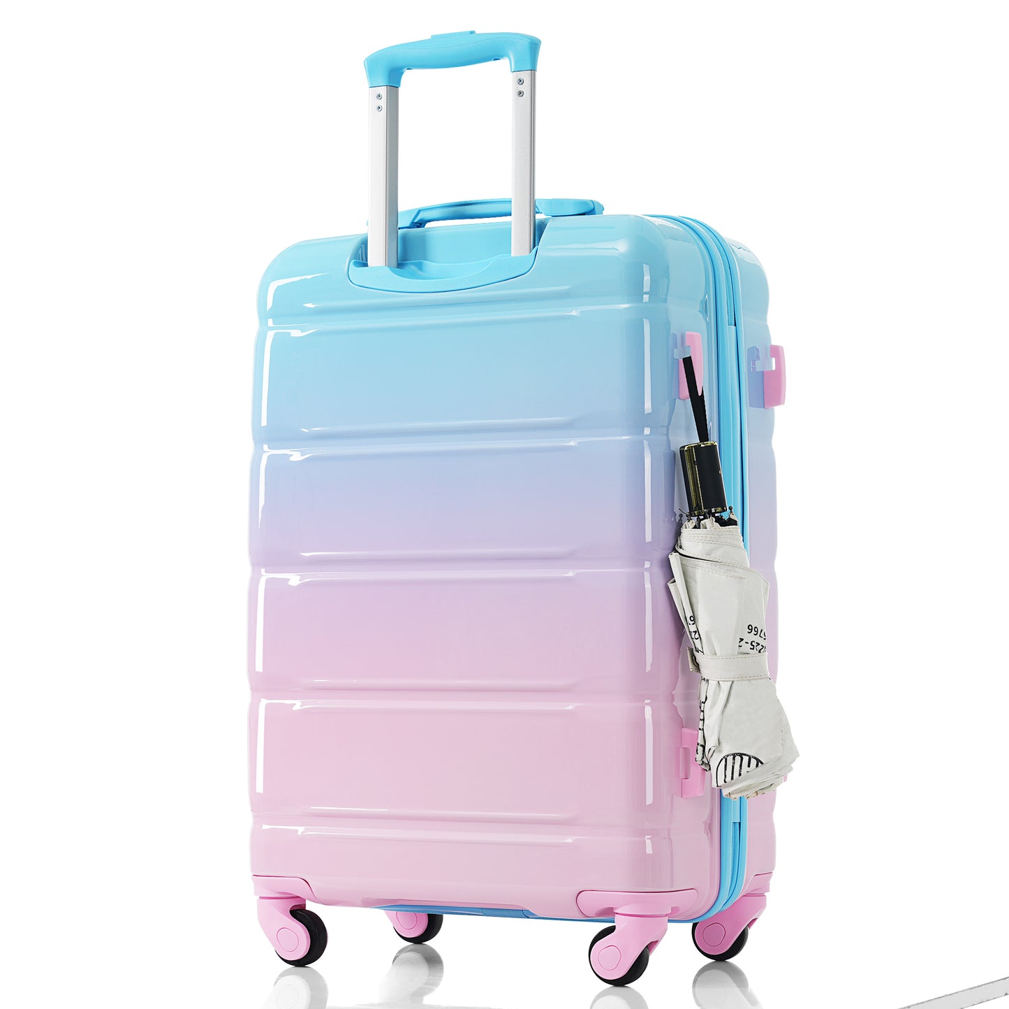20-Inch Luggage Set with USB Port - 3-Piece Hard Shell in Blue & Pink