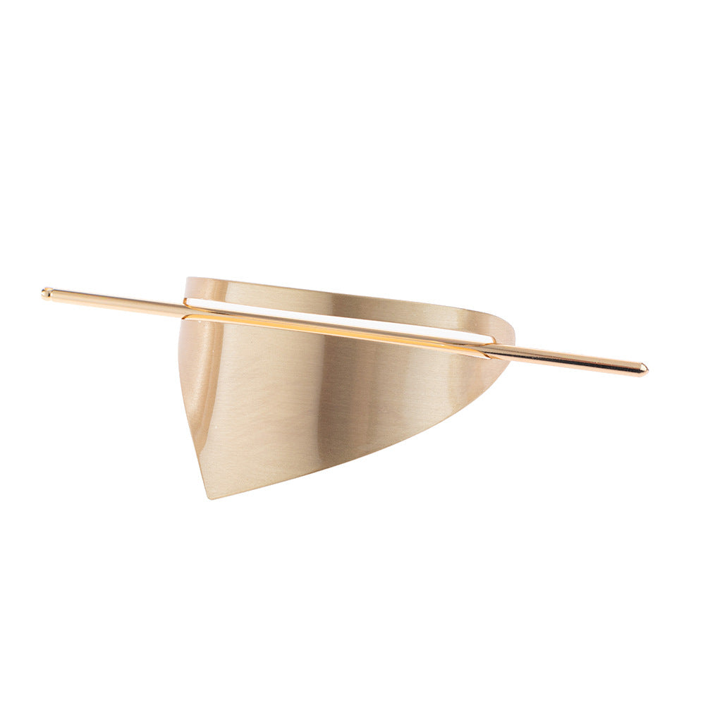 Geometric Metal Hair Clip - Brushed Finish