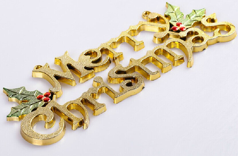 Christmas Three Dimensional English Decoration Sign for Holiday Home Decor