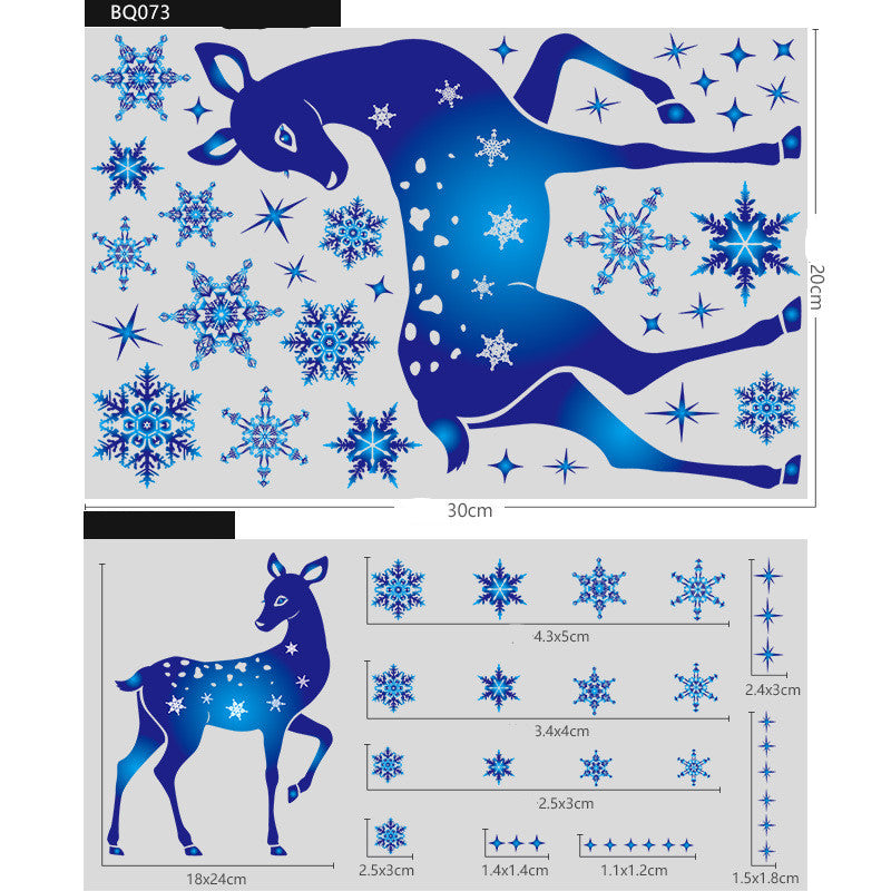 Christmas Elk Snowflake Wall Stickers for Windows & Walls - Festive Home Decor