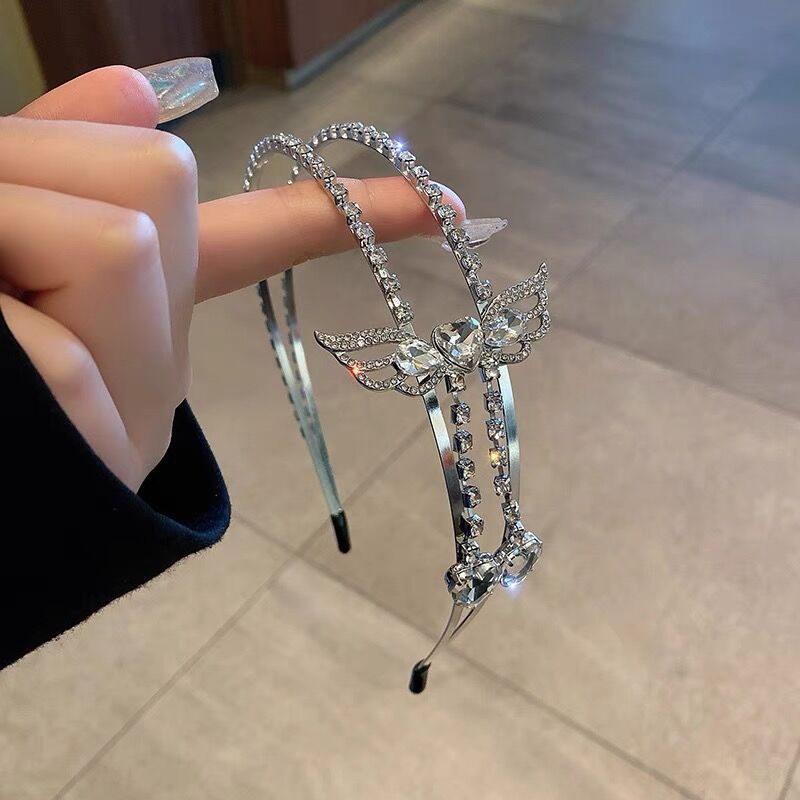 Hollow Butterfly Rhinestone Headband for Women - Fairy Style Hair Accessory