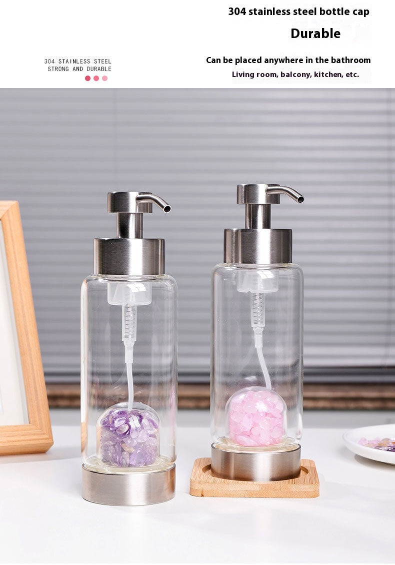 Natural Crystal Gravel Glass Bottle for Home & Garden Storage