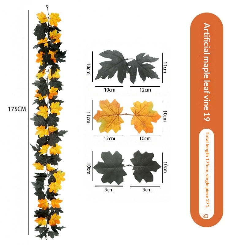 Artificial Maple Leaf Vine Wall Hanging Decoration for Halloween & Fall