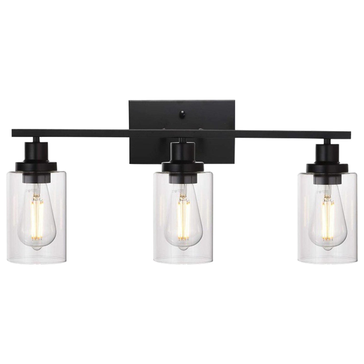 Modern 3-Light Wall Sconce with Glass Shades - Bathroom Vanity & Living Room Lighting