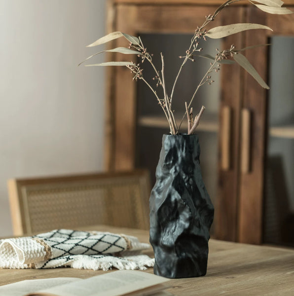 Modern Ceramic Vase for Home Decor - Irregular Shape, 25cm