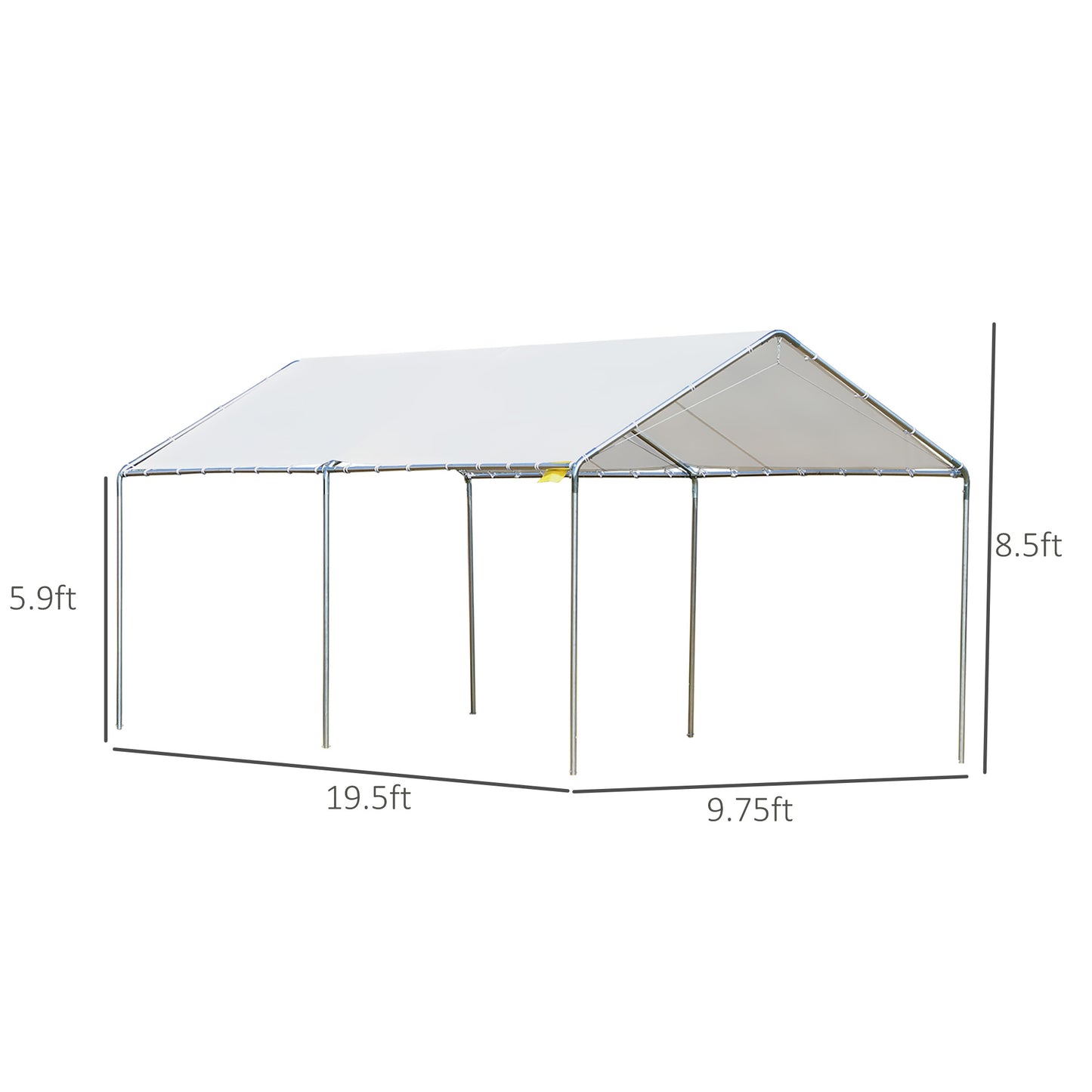 Heavy Duty Carport Canopy 9.6' x 19.5' with Anchor Kit