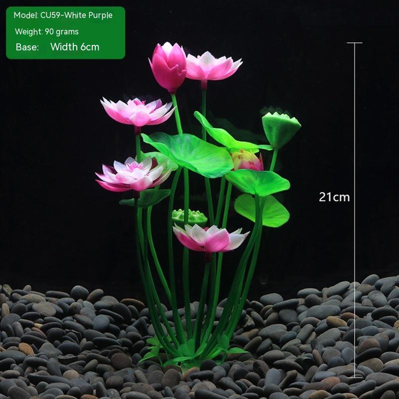 Waterproof Aquarium Water Plants Lotus Decorations for Fish Tank Landscaping