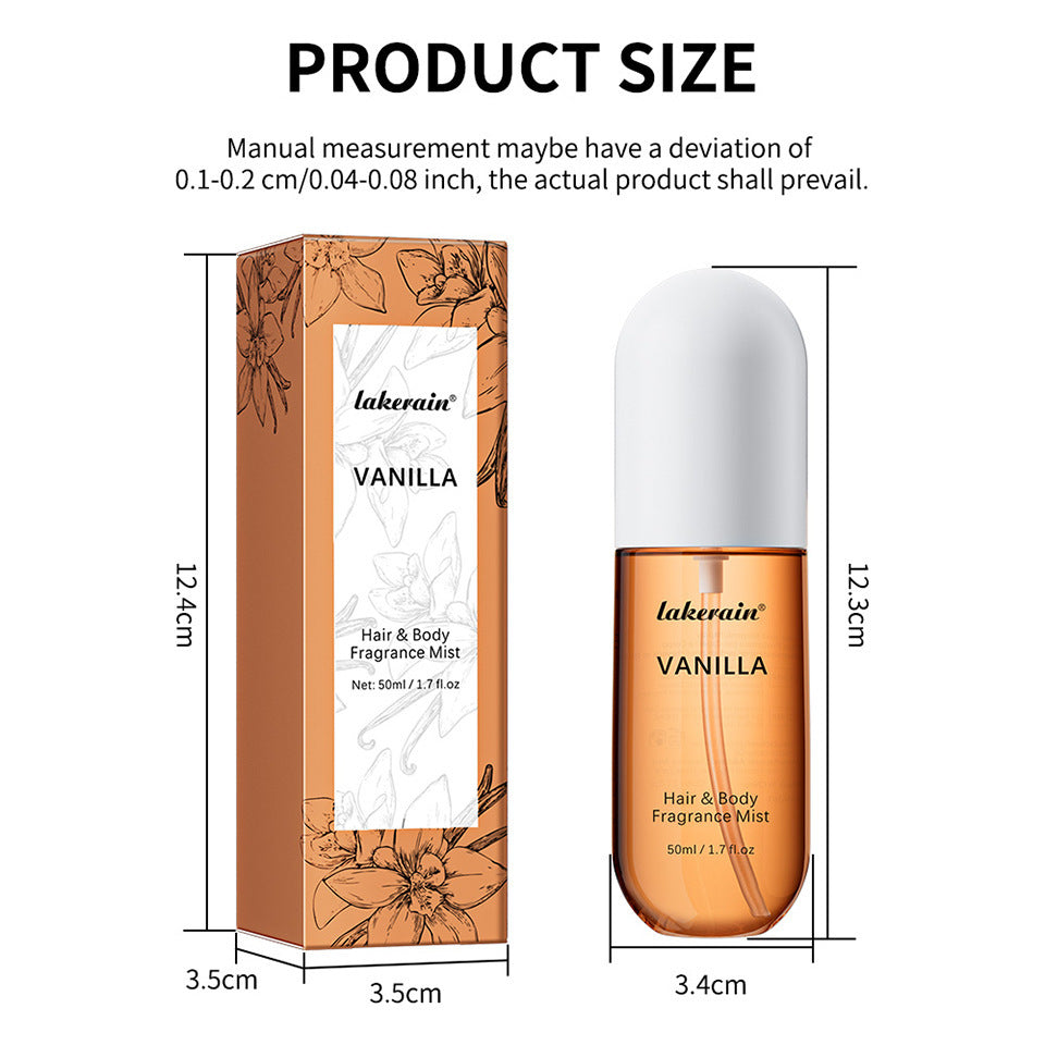 Vanilla Hair & Body Mist Spray 50ml Unisex Fragrance - Fresh Scent