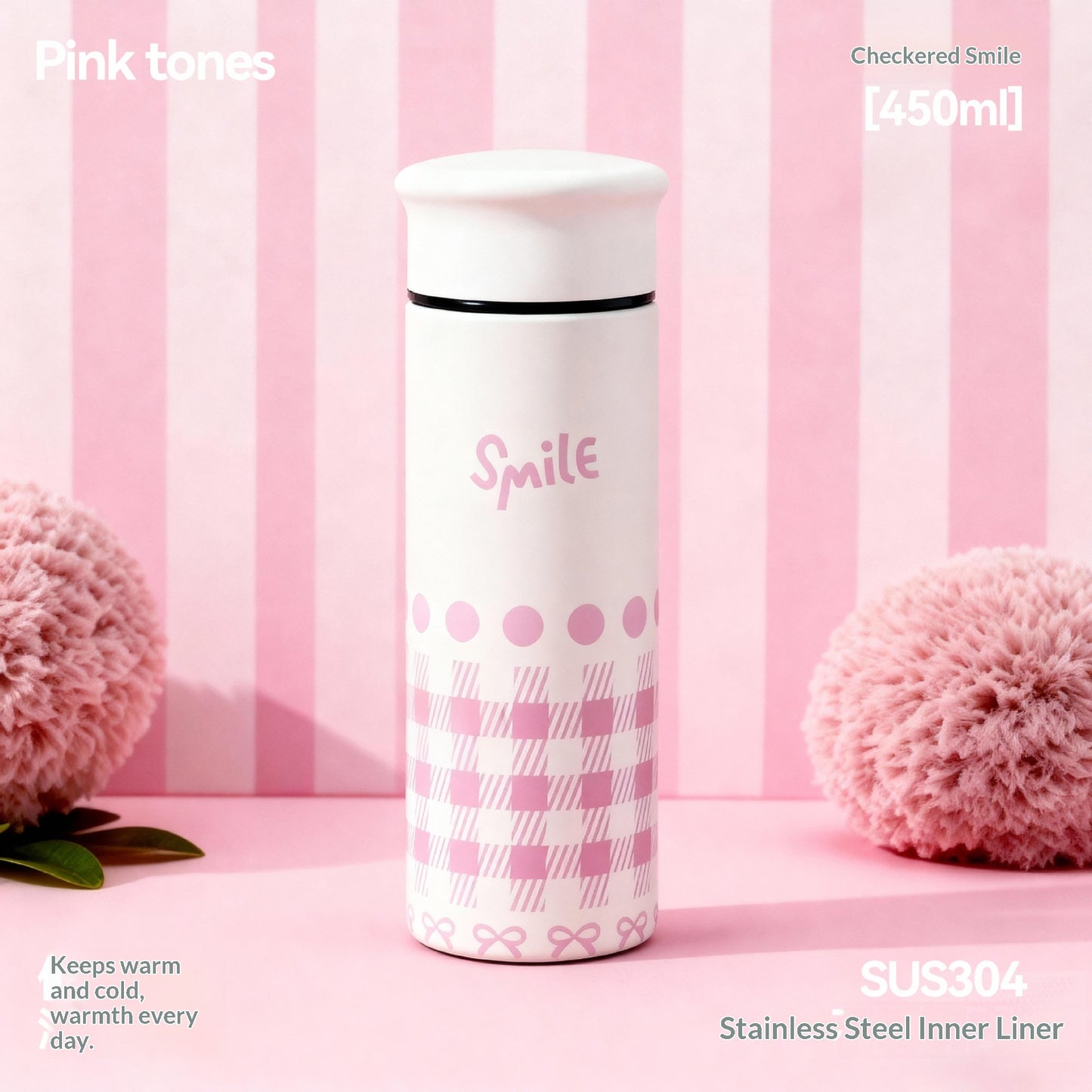 Portable Stainless Steel Water Bottle for Office & Travel, 450ml