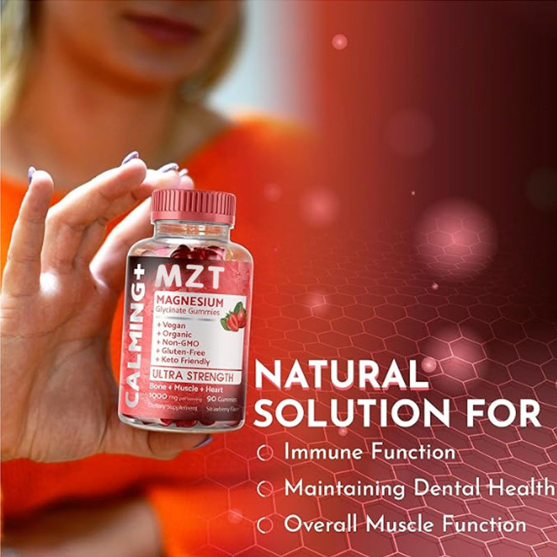 Magnesium Glycinate Soft Candy Tablets - Strawberry Flavor, 90 Count