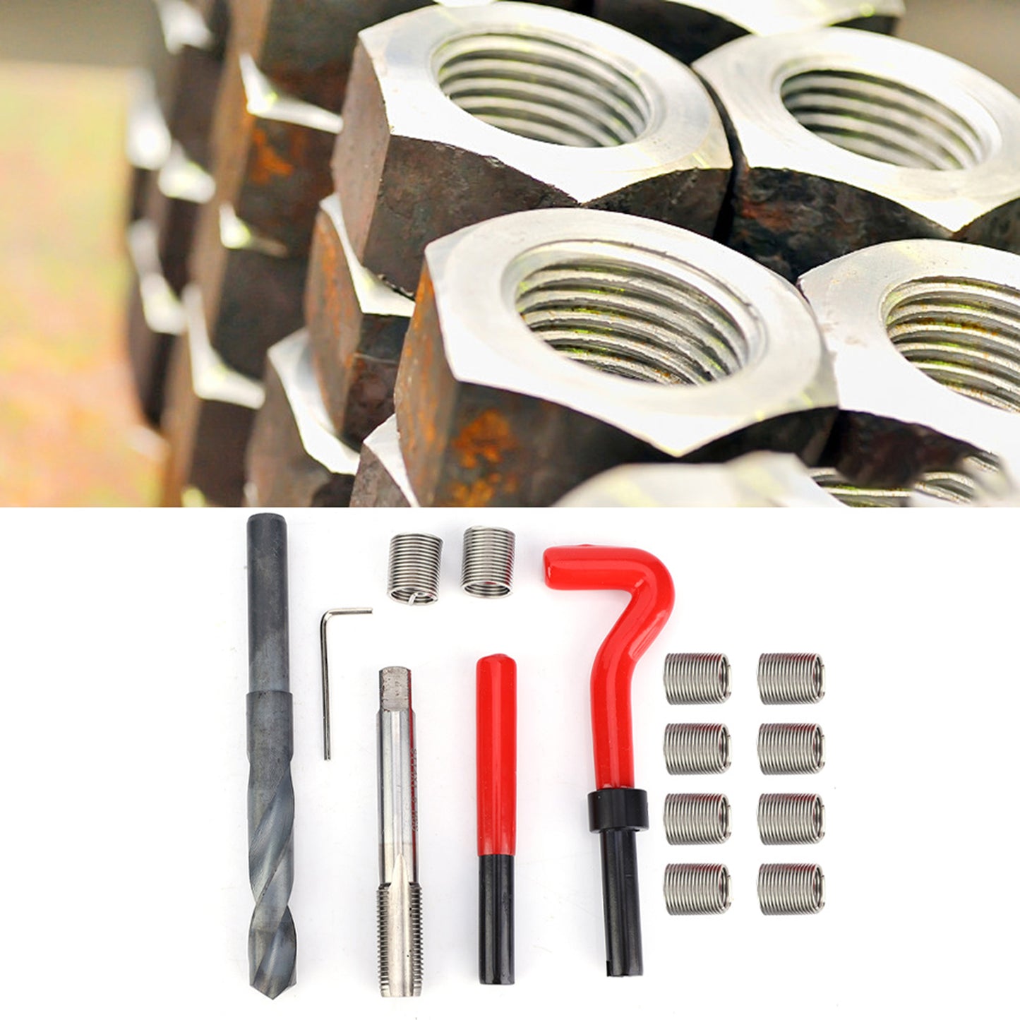 15 Pcs M14x1.5 Thread Repair Inserts Stainless Steel Kit for Threaded Hole Repair