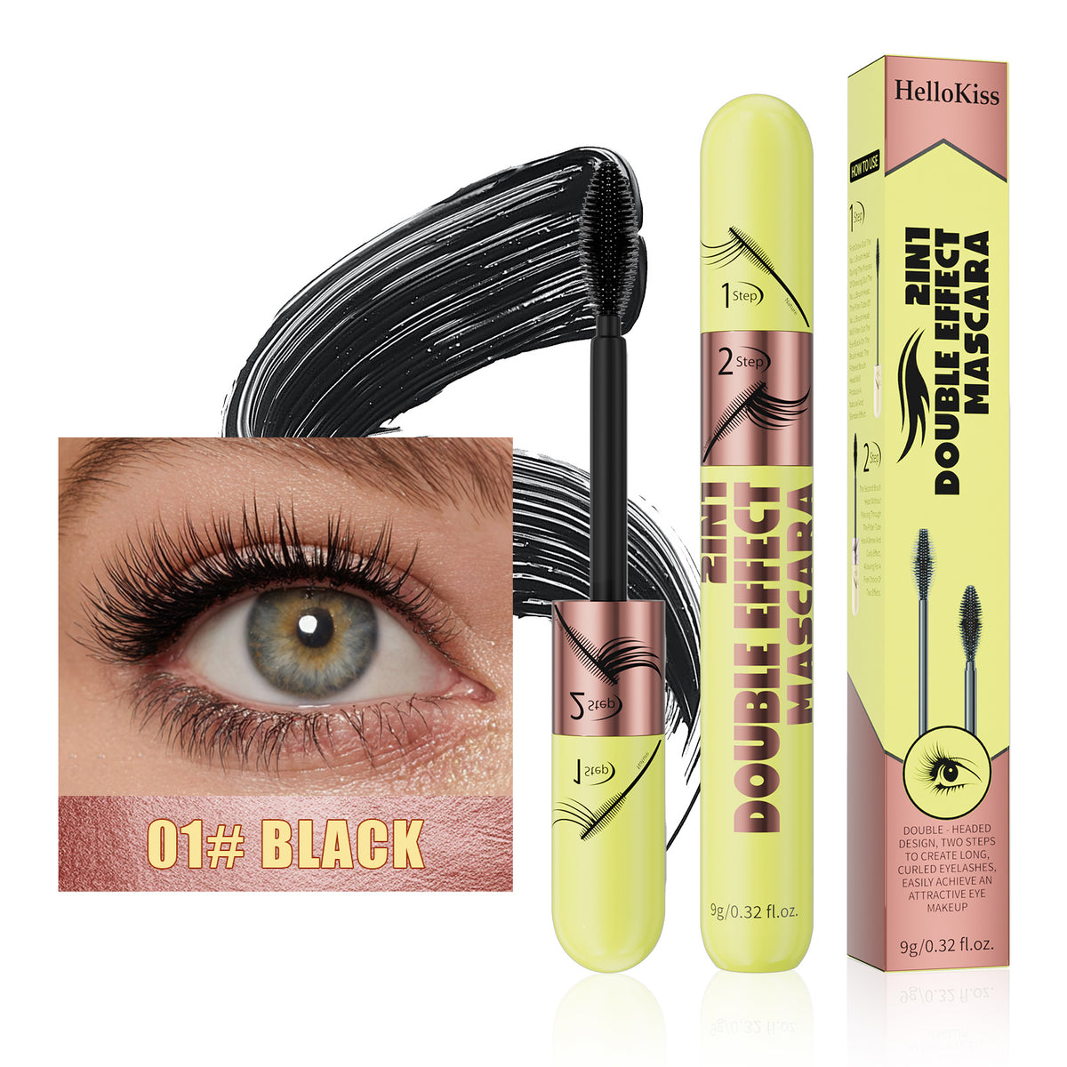 Long & Voluminous Waterproof Mascara - Natural Lengthening & Thickening