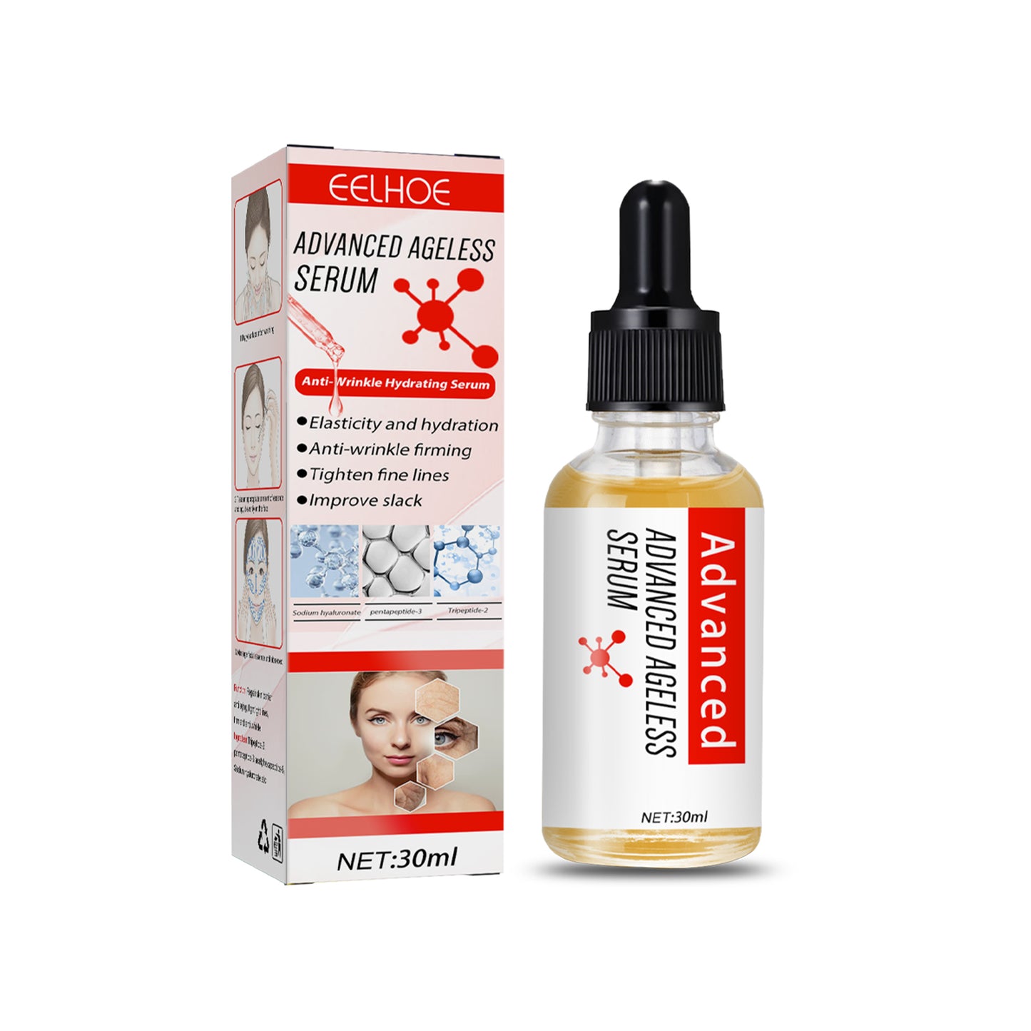 Anti-Wrinkle Hydrating Facial Serum with Aloe Vera & Pomegranate - 30ml