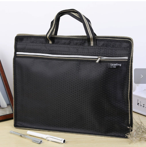 Gray Portable Document Bag with Foam Cloth - Vertical File Organizer