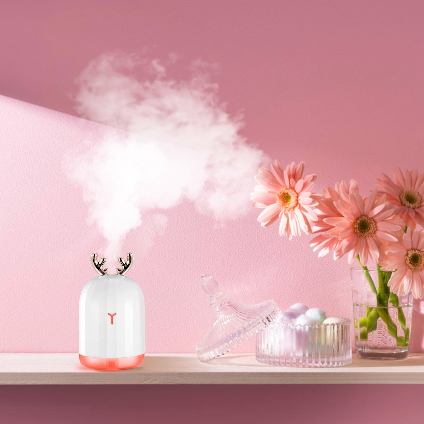 Ultrasonic Air Humidifier with 7 Color Breathing Lights, Auto Shut-Off for Home Office Yoga