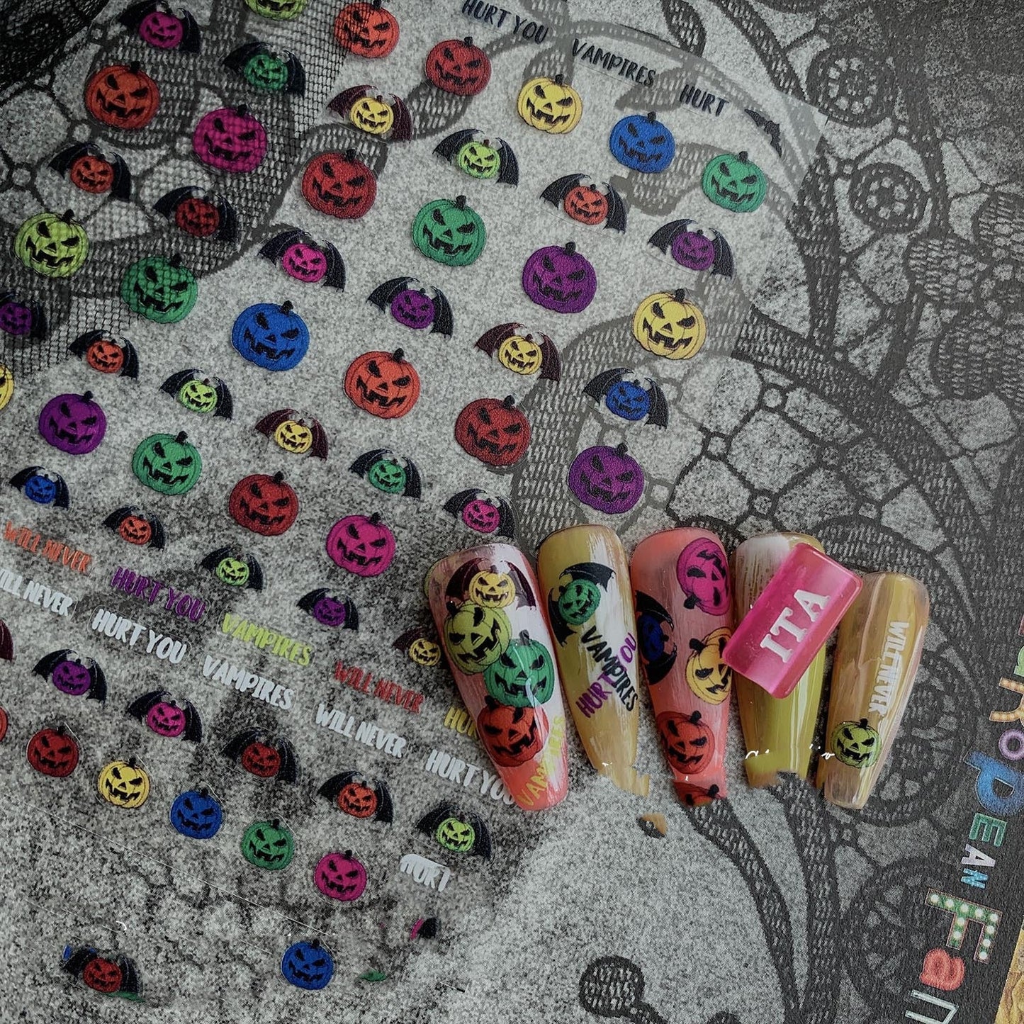 Nail Stickers Set Japanese Style Cartoon Pumpkin Nail Art Decals for All Variants