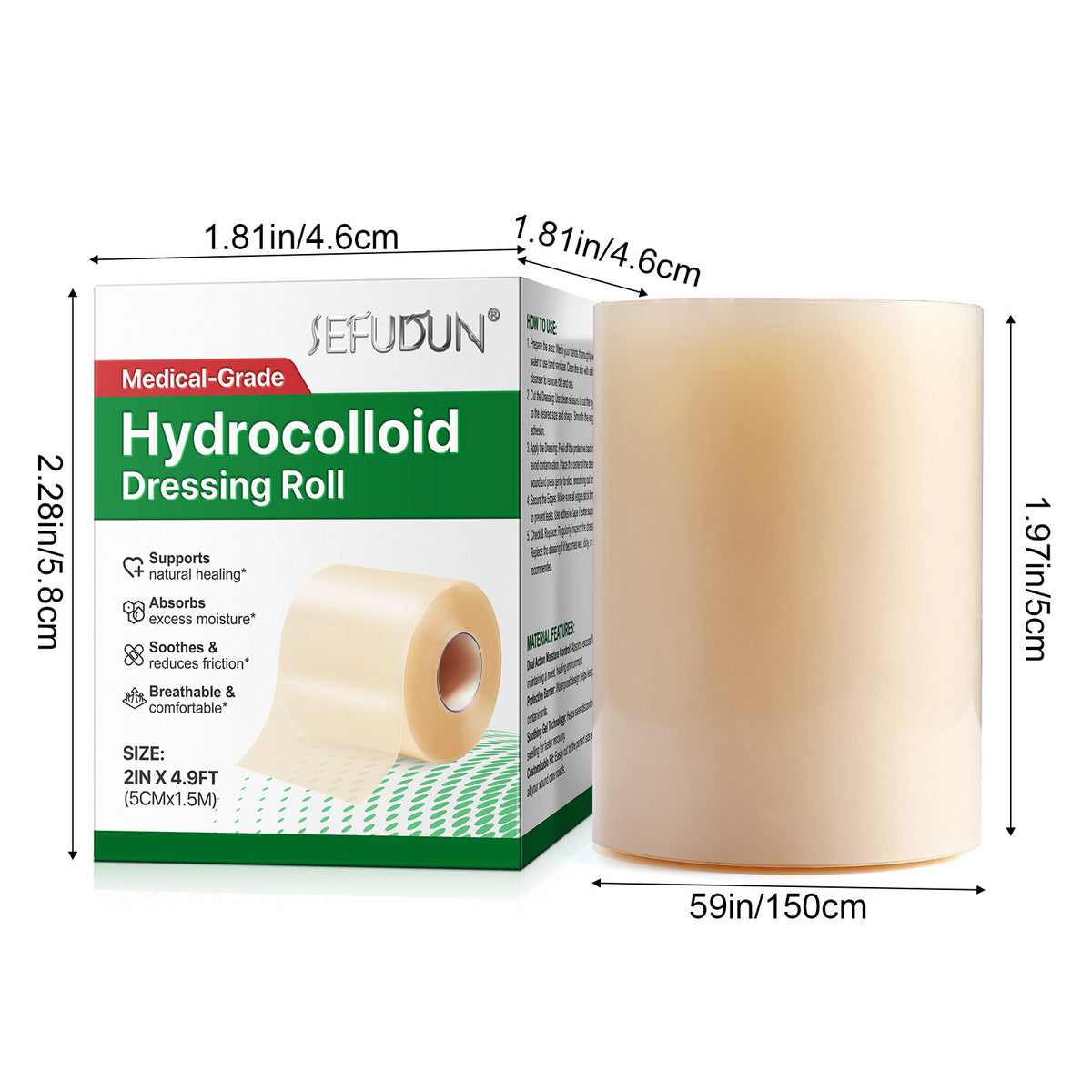 Hydrocolloid Bandage Dressing - Large 5cm x 3.6m