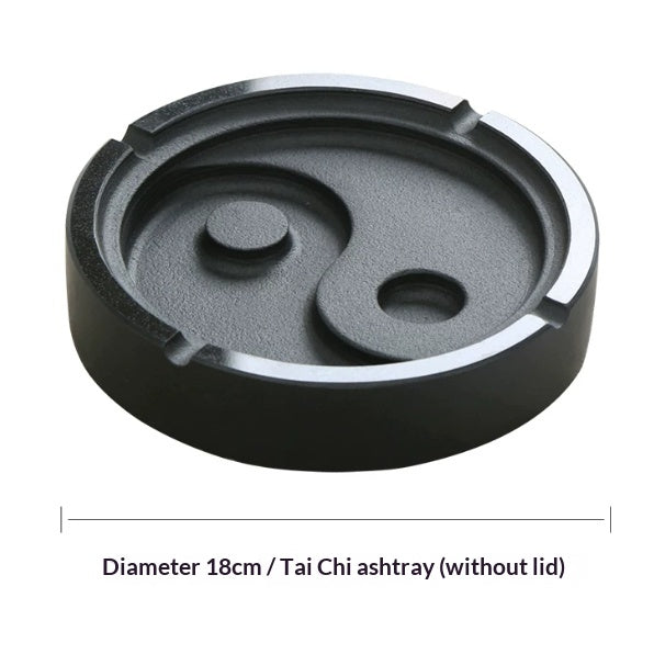 Tai Chi Ashtray with Lid – Home Use Stone Storage Bottle & Jar