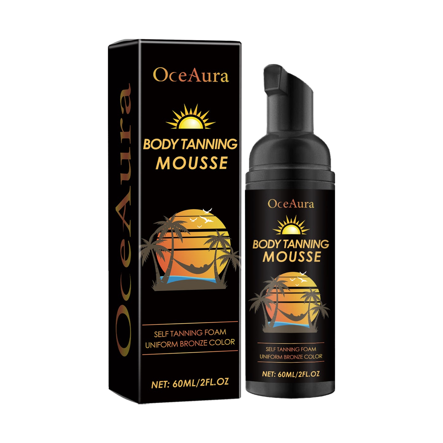 Natural Self-Tanning Mousse - 60ml Moisturizing Sunless Body Tanner