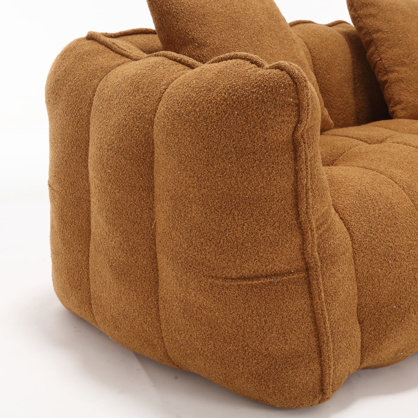 Yellow Beanbag Chair for Two - Soft Chenille Foam Recliner