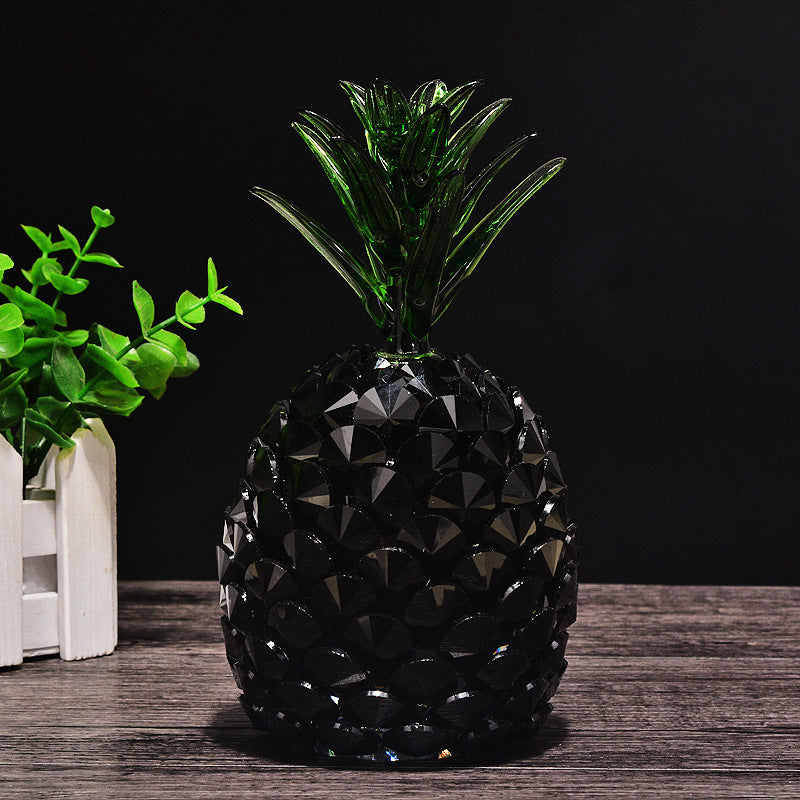 Black Crystal Pineapple Ornament - Modern Gift Decoration for Home & Events