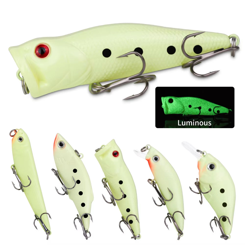 22-Piece Hard Lure Bait Kit - Topwater Fishing Lures Set