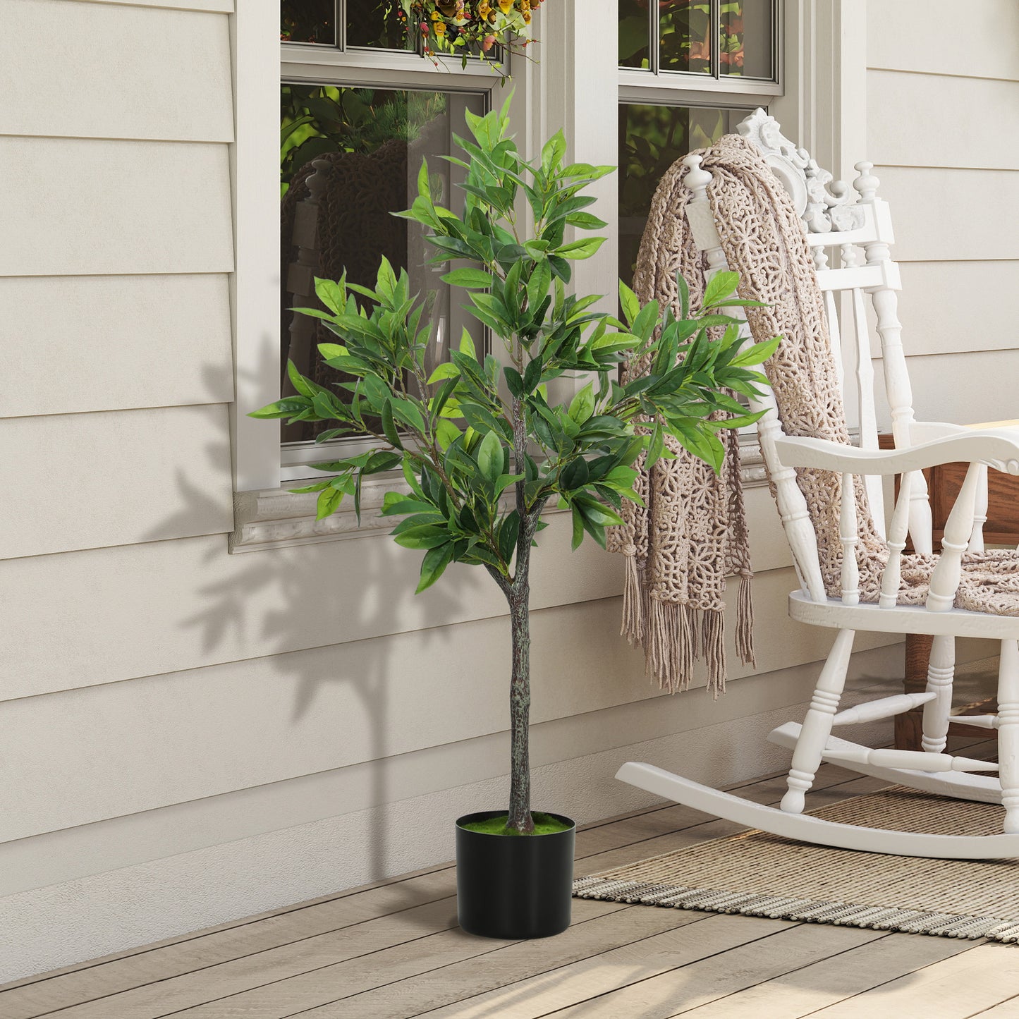 Lifelike Laurel Artificial Tree with 345 Leaves - Green