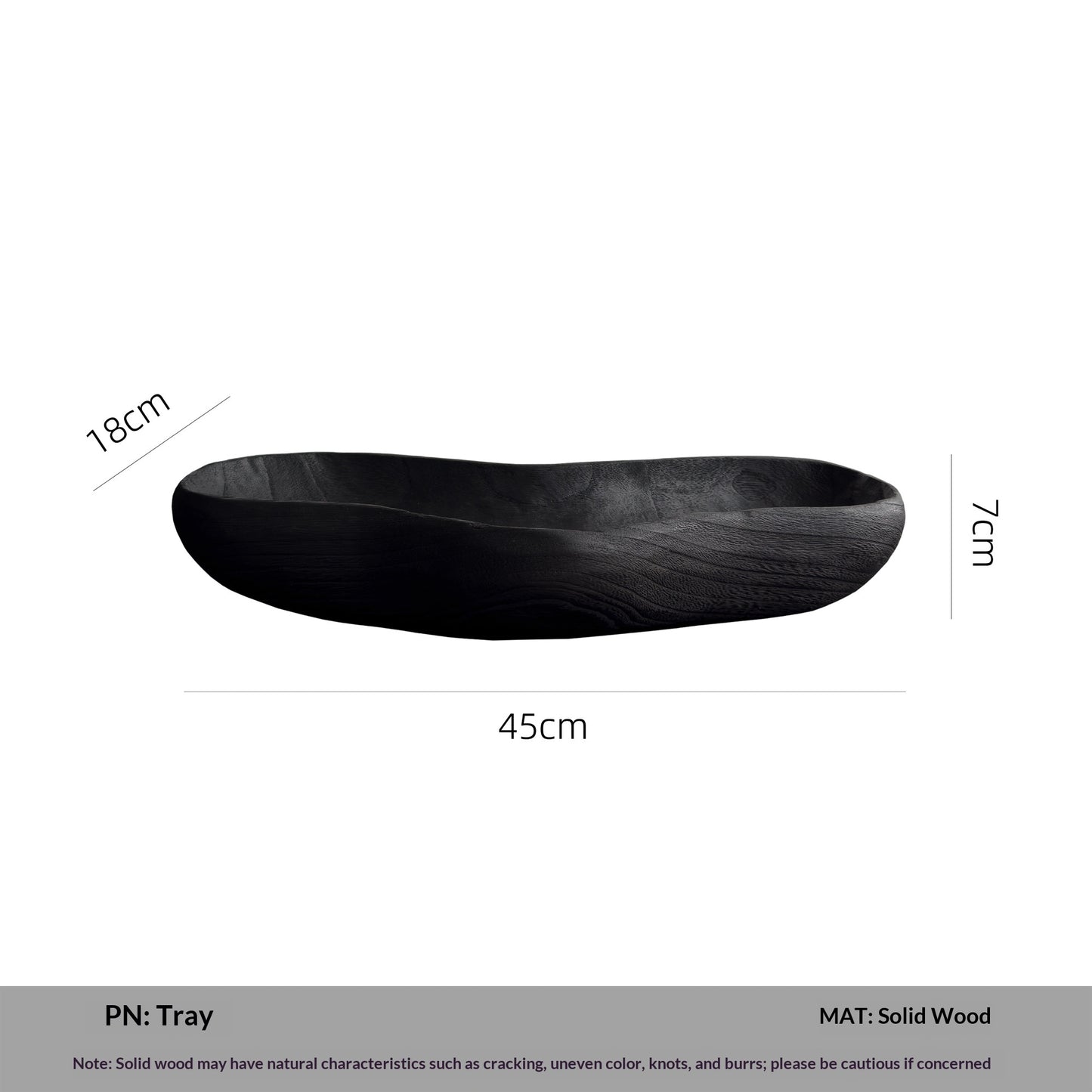 Living Room Coffee Table with Storage - Oval Solid Wood Fruit Bowl