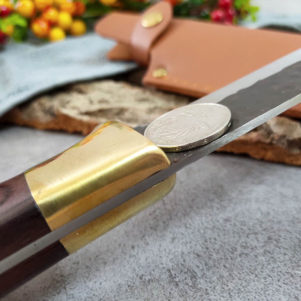 Boning Knife with Leather Case - Stainless Steel Kitchen Tool for Meat Preparation