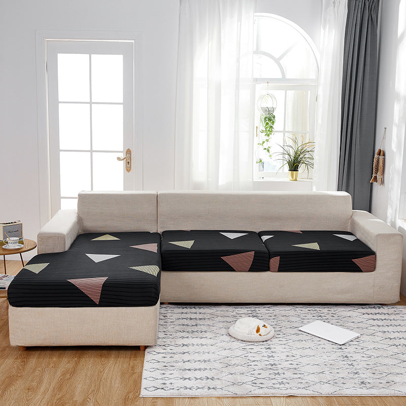 Stretch Sofa Seat Cover - Printed Milk Silk Cushion Protector for Home